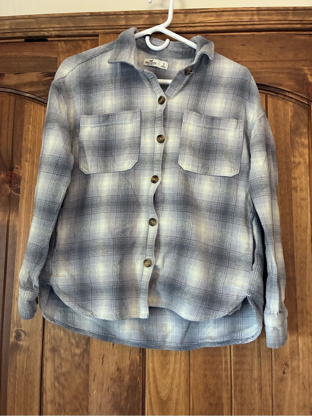 Abercrombie & Fitch Blue and White Plaid Button-Down Shirt